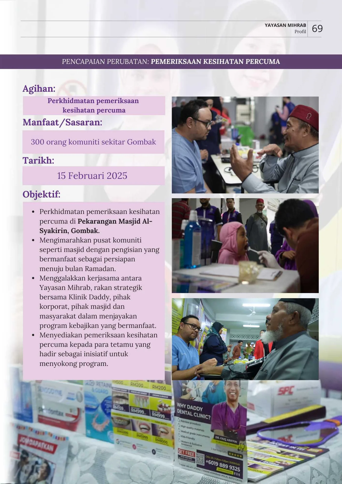 Aktiviti Pemeriksaan Kesihatan Percuma Al-Syakirin