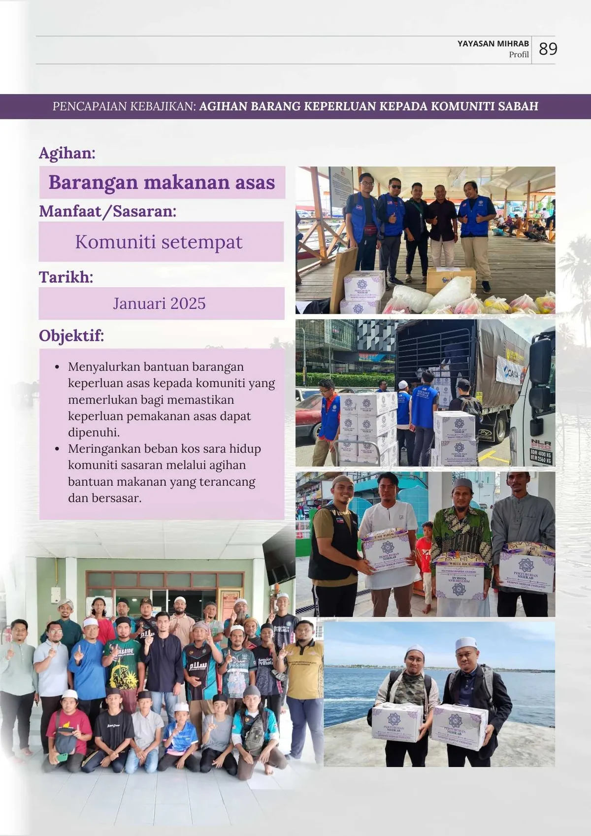 Aktiviti Agihan Barang Keperluan kepada Komuniti Sabah
